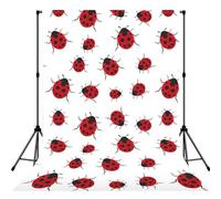 ladybug Printed Portrait Backdrop, Non Reflective Polyester Screen, Smooth Background for Recording