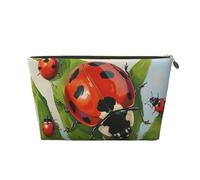 Ladybug Printed Travel Cosmetic Bags with Gold Zipper Makeup Organizer Cosmetic Case Toiletry Bag for Women Mom Girls