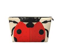 Ladybug Printed Travel Cosmetic Bags with Gold Zipper Makeup Organizer Cosmetic Case Toiletry Bag for Women Mom Girls