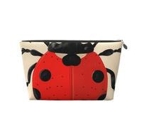 Ladybug Printed Travel Cosmetic Bags with Silver Zipper Makeup Organizer Cosmetic Case Toiletry Bag for Women Mom Girls