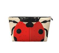 Ladybug Printed Travel Cosmetic Bags with Silver Zipper Makeup Organizer Cosmetic Case Toiletry Bag for Women Mom Girls