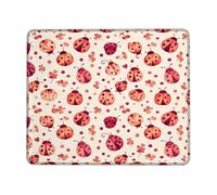 Ladybug Small Mouse Pad, Spring Playful Flower Dot Spring Red Square Rubber Smooth Aesthetic Mousepads for Desk Decor for Home Office Work Gaming Desk Square 8x10 Inch