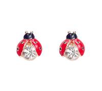 Ladybug Small Stud Earrings Cute Bug Little Ladybird Beetle Bugs Chic Crystal Rhinestone Black Spot Red Insect Lucky Animal Tiny Drop Earrings for Women Birthday Party Holiday Jewelry Accessories, S