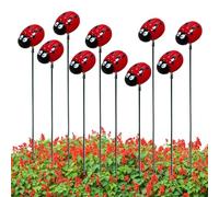 Ladybug Stakes - 10PCS Decorative Plant Picks | Garden Yard Ornament, Plant Accessory, Stakes With Cute Ladybug Design Spring Lawn Sign For Home Garden Decoration