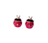 Ladybug Stud Earrings for Women, Cute Red Enamel Rhinestone Ladybug Earrings, Mini Animal Insect Lucky Bug Ear Studs Fashion Jewelry Gift, M, Acrylic, No Gemstone