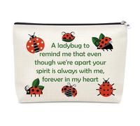 Ladybug Sympathy Gift Makeup Bag Loss Memorial Remembrance Bereavement Present for Loss of Loved Mum Dad Aunt Friend Condolence Grieving Keepsake Cosmetic Bag with Zipper Ladybug Travel Pouch