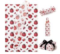 Ladybug Tissue Paper 50Sheets, Cute Red Ladybug Pattern Insect Theme Ladybird Black and Red Tissue Papers Folded Flat 19.7"x13.7"/ 50x35cm Art Paper Craft for Gift Wrapping Holiday Birthday DIY Craft