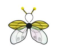 Ladybug Wings Women Teens Halloween Lady Bug Bee Wings Costume Accessories | Halloween Honey Bee Fairy Wings Fantasy Party Cosplay Wings Antenna Set Ladybug Fairy Polka Dot Stripe Wings Accessories