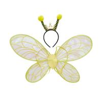 Ladybug Wings Women Teens Halloween Lady Bug Bee Wings Costume Accessories | Halloween Honey Bee Fairy Wings Fantasy Party Cosplay Wings Antenna Set Ladybug Fairy Polka Dot Stripe Wings Accessories