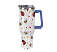 Ladybugs and Bees Pattern Large Capacity Car Cup 40 Oz