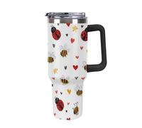 Ladybugs and Bees Pattern Large Capacity Car Cup 40 Oz