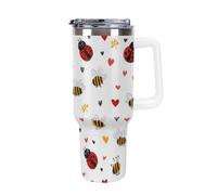 Ladybugs and Bees Pattern Large Capacity Car Cup 40 Oz