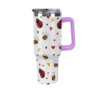 Ladybugs and Bees Pattern Large Capacity Car Cup 40 Oz