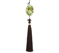 Ladybugs And Daisy Flowers Automotive Interior Mirrors Hanging Crystal Pendant Lucky Charm Car Rearview Ornament Ellipse