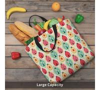 Ladybugs Cartoon Pattern Basic Models Tote Bag With Zipper With Inner Pockets,Laptop Work Tote Bag For Sport,Travel