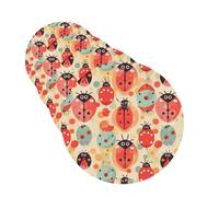 Ladybugs Cartoon Pattern Car Air Fresheners Cards 4 Pcs Hanging Fragrance Scented Cards Long-Lasting Car Aromatherapy Tablets for Wardrobe Bathroom Car Interior Mirror Pendant Gifts