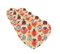 Ladybugs Cartoon Pattern Car Air Fresheners Cards 4 Pcs Hanging Fragrance Scented Cards Long-Lasting Car Aromatherapy Tablets for Wardrobe Bathroom Car Interior Mirror Pendant Gifts
