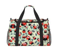 Ladybugs Cartoon Pattern Hand Travel Bag - Large Reusable Shopping Tote Bag, Perfect for Outdoor Activities, Sports, Camping & Groceries, Black, One Size