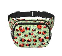 Ladybugs Cartoon Zipper Fanny Pack, Crossbody Bags with Adjustable Strap for Jogging, Cycling