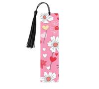 Ladybugs Daisy Bookmark Flower Bird Wooden Bookmark with Tassel Book Mark for Women Men Reading Page Markers Gifts for Book Lovers
