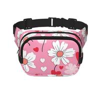 Ladybugs Daisy Double Layer Waist Bag Pack Flower Bird Bum Bag Fanny Pack for Men Women, Adjustable Belt Bag for Travel Hiking Running Cycling Festival