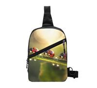 Ladybugs Foldable Sling Bag for Men Women Water Resistant Chest Bag Water Drop Sun Fanny Pack Crossbody Backpack for Travel Hiking Sports