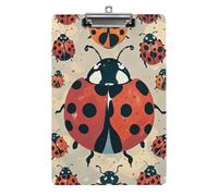 Ladybugs Pattern Infinite Speckled Clipboard 8.5×12.5 Inch Acrylic Clip Board with Metal Clip A4 Letter Size Decorative Clipboard Cute Hanging Clipboards for Office, Teacher, Nurse, Doctor,