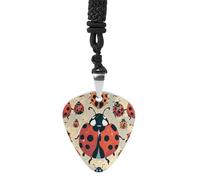 Ladybugs Pattern Infinite Speckled Guitar Pick Necklace Stainless Steel R&B Music Jewelry Hip Hop Punk Music Necklace Jewelry Guitar Pick Pendant Guitar Pick Holder Pendant Necklaces for Music Lover
