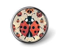 Ladybugs Pattern Infinite Speckled Lapel Pin Cute Metal Brooch Pin Fashionable Round Badge for Shirts, Hats, Jackets Unique Fashion Accessories Gift for Men & Women