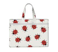 Ladybugs Pattern Infinite Speckled Printed Document Bag Teacher Canvas File Tote Bag Pouch for Work, Casual Handbag for Office School Travel Beach