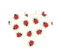 Ladybugs Pattern Infinite Speckled Printed Jigsaw Puzzle 10.8x12.8 CM, Heart-Shaped Puzzle Challenging Game for Adults, Fun Decorative Wall Decor