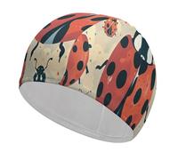 Ladybugs Pattern Infinite Speckled Swim Cap for Women Men Swimming Hat Bath Waterproof Pool Caps for Long Thick Curly Hair