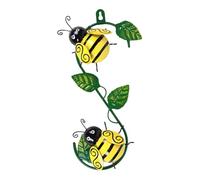 Ladybugs Sculptures with Green Leaves - Mounting Screws Bright Colors Hanging Wall | Garden Stump Decorate Yards Metal Tree Wall | Decorations Gift for Family or Friends