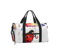 Ladybug's Umbrella Duffel Bag with Shoe Compartment-Sports Gym Weekender for Men Women, Waterproof Travel Tote with Wet Pocket for Dirty Shoes