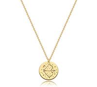 LADYGD Constellation Coin Necklace 14K Gold Plated Dainty Simple Horoscope Astrology 12 Constellation Engraved Disk Pendant Choker Necklace Personalized Minimalist Gift for Women gold