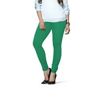 Ladyline Extra Long Churidar Leggings Plain Cotton Indian Yoga Workout Pants for Women (Plus -Kiwi)