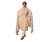 ladyline Premium Cotton Printed+Embroidered Salwar Kameez Suit with Pants, Peach (D), 54 Plus