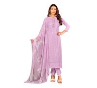 Ladyline Women's Formal Georgette Chiffon Salwar Kameez Set with Chikankari Embroidery Stone work & Lace Indian Pakistani Party Wear Ethnic Dress (GESK VZUL1220) (42/ Lovander)