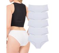 LadyMelex, Women's Big Size Mid Waist Cotton Briefs 5 Pack Everyday Wear, White, 6XL Große Größen