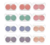 LADYPONYCSC 12 Pack Colorful Contact Lens Case Daliy Use Travel, Box Holder Container Soak Storage Kit for Contact Lens One Year Bulk Supply