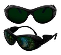 LADYPONYCSC Shade 6 Solid Shadow Welding Glasses with Wraparound Side Shields and TR90 Frame ANSI Z87.1 for Grinding/Metalworking (Pack of 2)