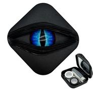 LADYPONYCSC Spooky Halloween Dragon Eye Contact Lens Case - Hard Shell Waterproof Storage Box for Costume, Cosplay & Party - 1 Pack Secure Holder for 1 Pair Lens