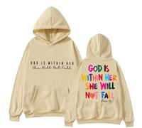 Lady's Fall Hoodie Father Hoodie Day Hoodie God Is In Her Hoodie Gift Hoodie Zipper Hoodie Sweatshirt Women (Khaki, XXL)