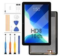 LADYSON For Amazon Kindle Fire HD8 HD 8 10th Gen 2020 K72LL4 LCD Display Touch Screen Digitizer Lens Front Glass Panel Replacement Kits with Free Tools (Black no Frame)