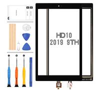 LADYSON Screen for Amazon Fire HD 10 HD10 2019 9th Generation M2V3R5 Touch Screen Digitizer Outer Full Glass Panel Lens Replacement Kits with Repair Tools (LCD Not Include)