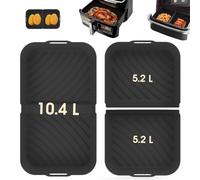 LADYSONS Silicone Air Fryer Liners for Ninja AF500UK 10.4L, Air Fryer Accessories, 10.4L & 10L Different Two Size Dual Drawer Air Fryer, Only Compatible for AF500UK AF500UKCP