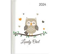 Ladytimer Lovely Owl 2024 - Owl - Pocket Calendar A6 (10.7 x 15.2 cm) - Weekly - 192 Pages - Note Book - Appointment Planner - Alpha Edition