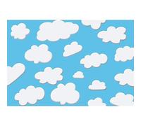 Laeacco 10x6.5ft Background Cartoon Cloud Photography Background Blue Sky White Clouds Clear Day Children Adults Photo Studio Props
