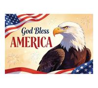 Laeacco 5x3ft God Bless America Backdrop American Flag Eagle Independence Day Photography Background Patriotic 4th of July National Memorial Day Party Banner Portrait Photo Booth Props