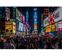 Laeacco 7x5ft New York Broadway Nightscape Vinyl Photography Background Bustling Street Crowded People Various Theater Scenic Backdrop Modern Cityscape Wallpaper Tourism Shoot
